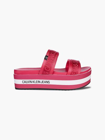 Calvin Klein Cipők HU669937 | Calvin Klein Platform Wedge Női Szandál Rózsaszín